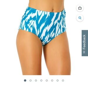 NWT Anne Cole Limited Edition Women's High Waist Bikini Bottoms Turquoise
